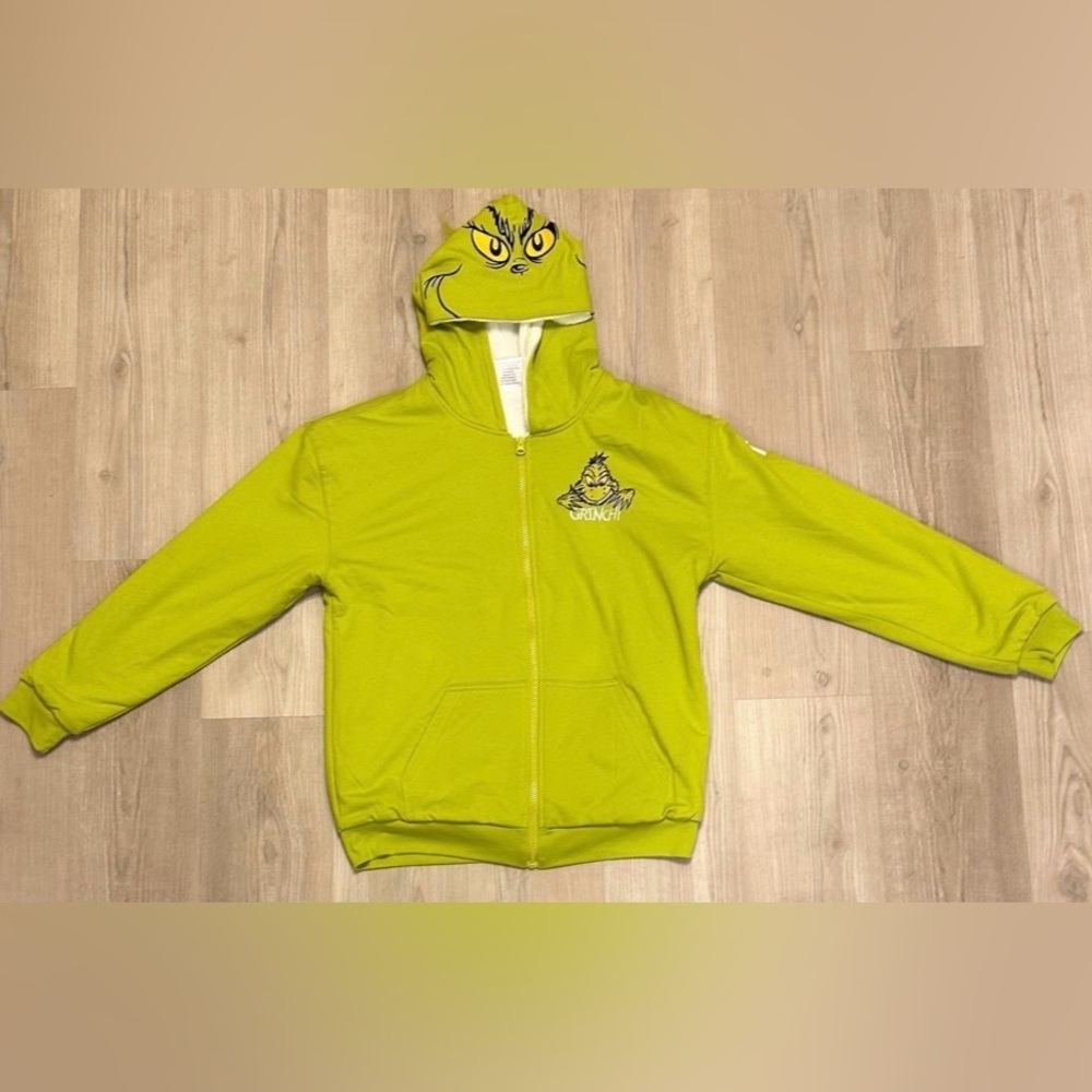 The Grinch Pink(mas) Green Women Fleece Front Zipper Sweater with Hood (S)
